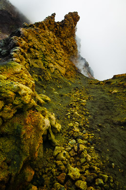 Lots of sulfur deposits