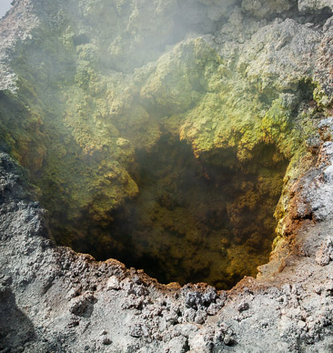 Lots of sulfur deposits