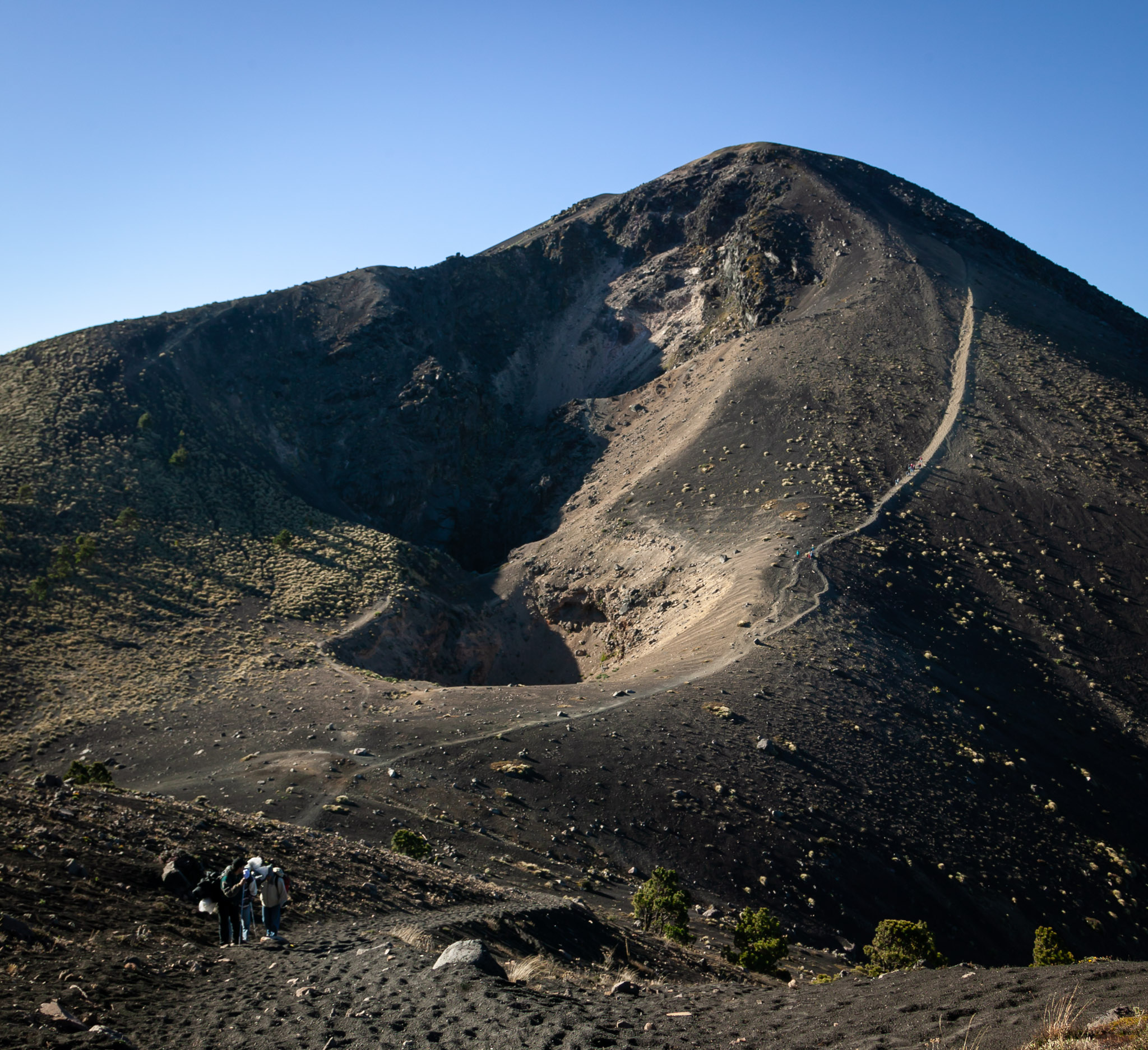 Leaving the main crater