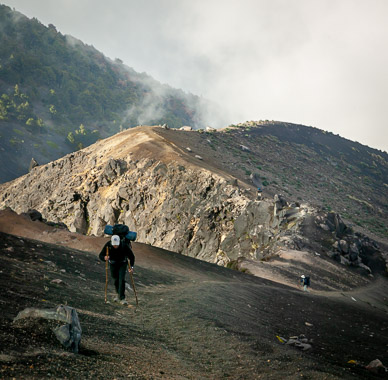 Up the final crater slope