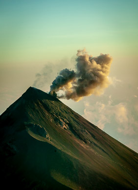 Active Volcán de Fuego nearby
