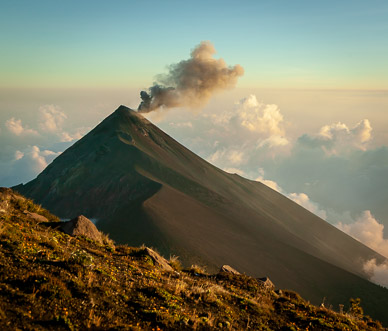 Active Volcán de Fuego nearby