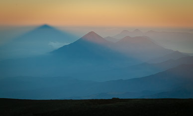 Acatenango's shadow to the west
