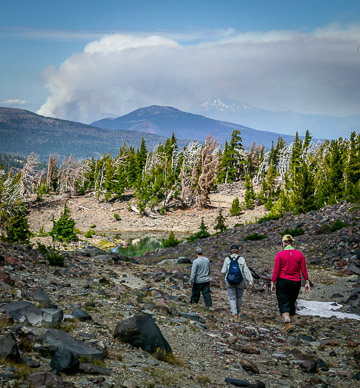 Black Crater fire in distance