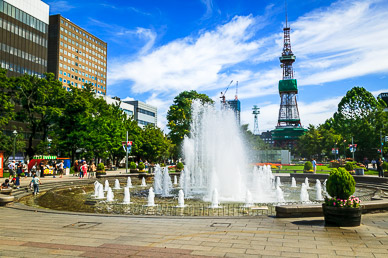 Downtown Sapporo with iconic observation tower