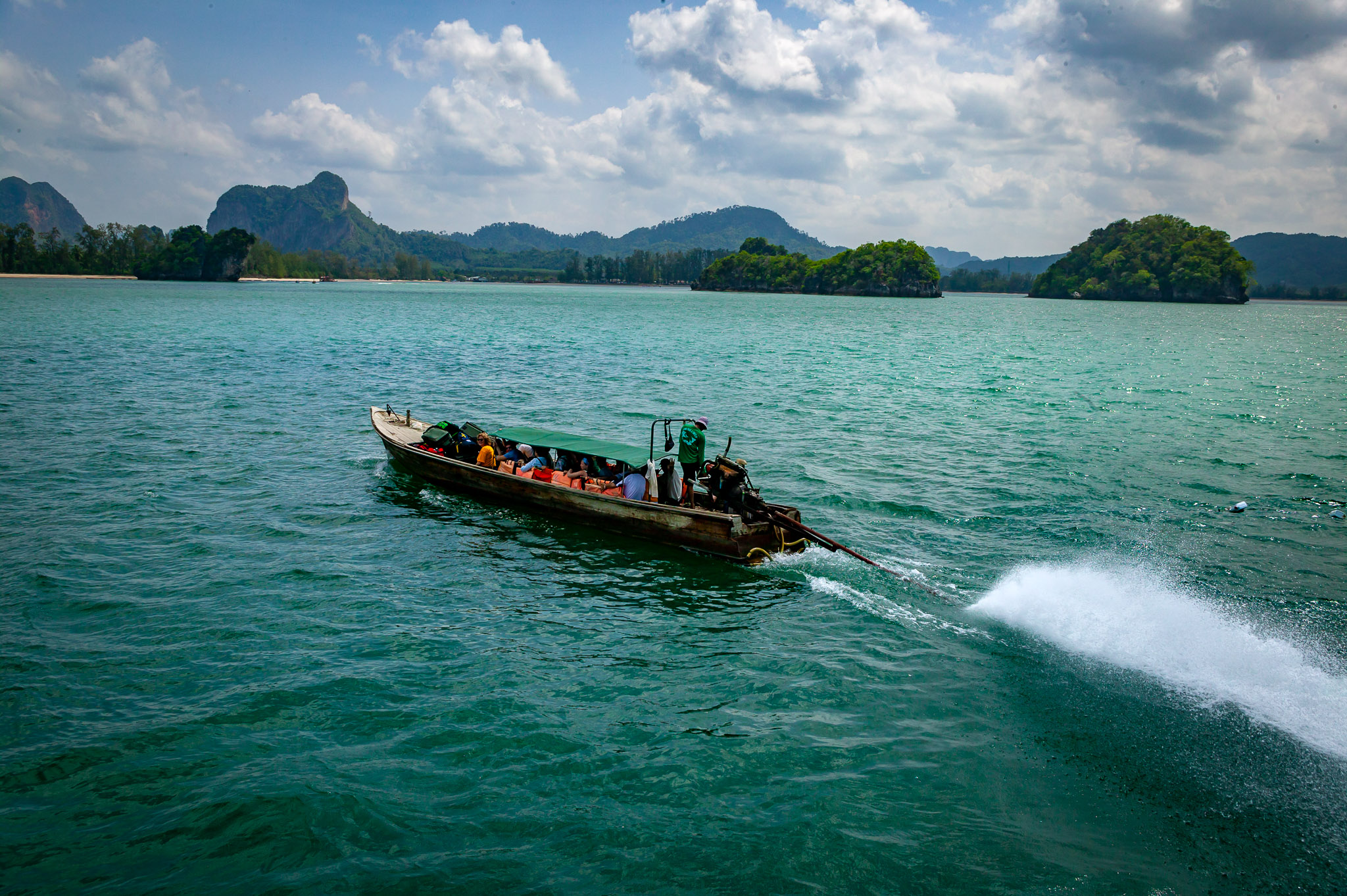 Longtail boat taking us to Krabi