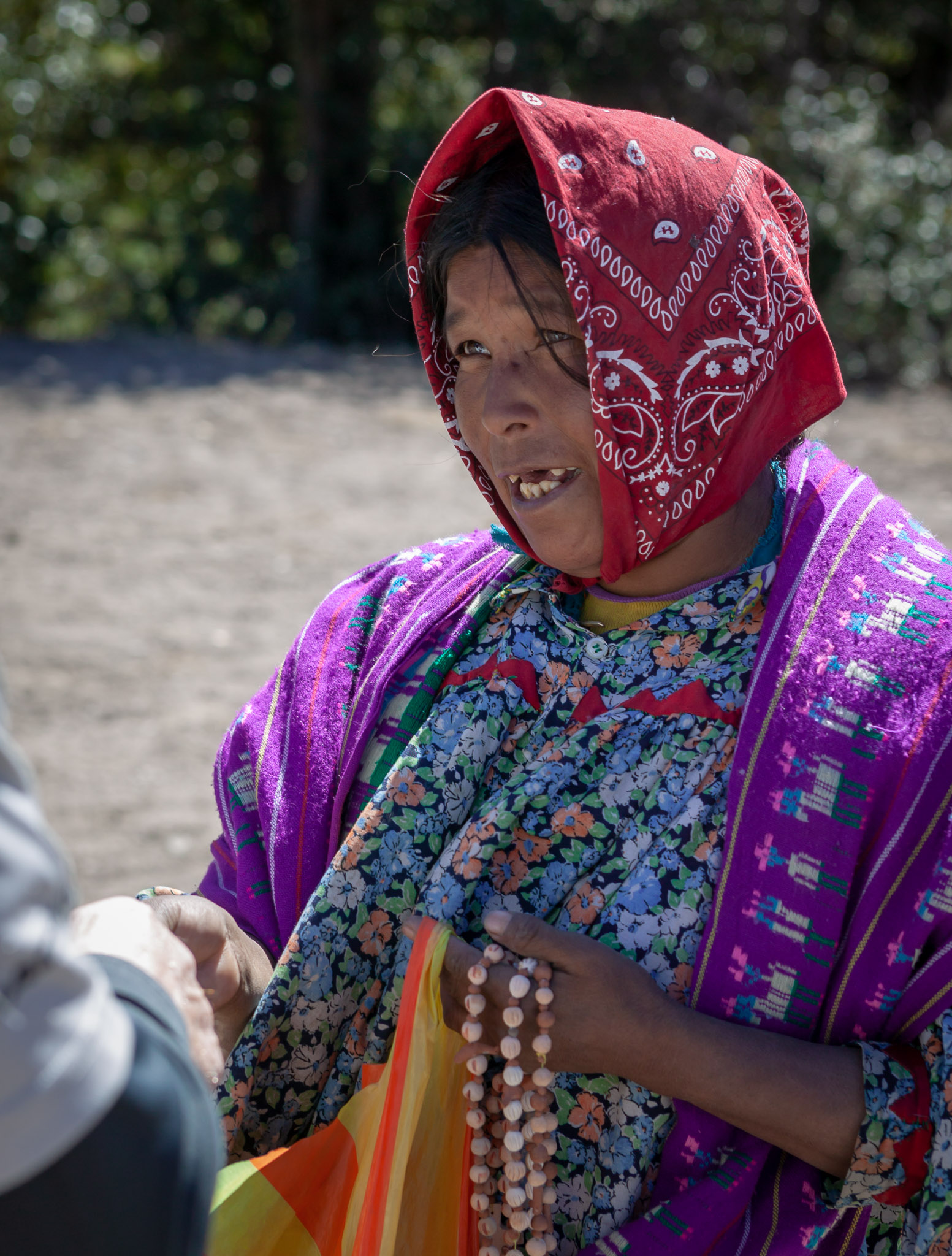 Tarahumara woman selling handicrafts