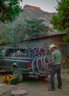 Packing up for dawn drive out of canyon