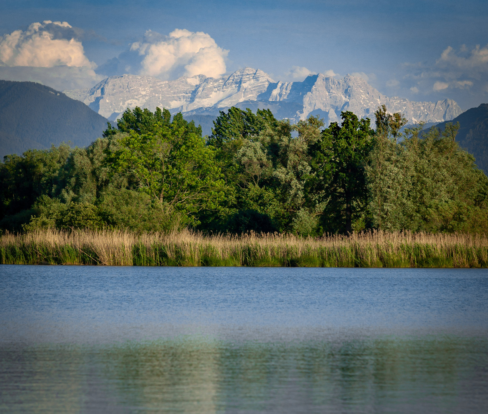 Chiemsee with Alps in distance