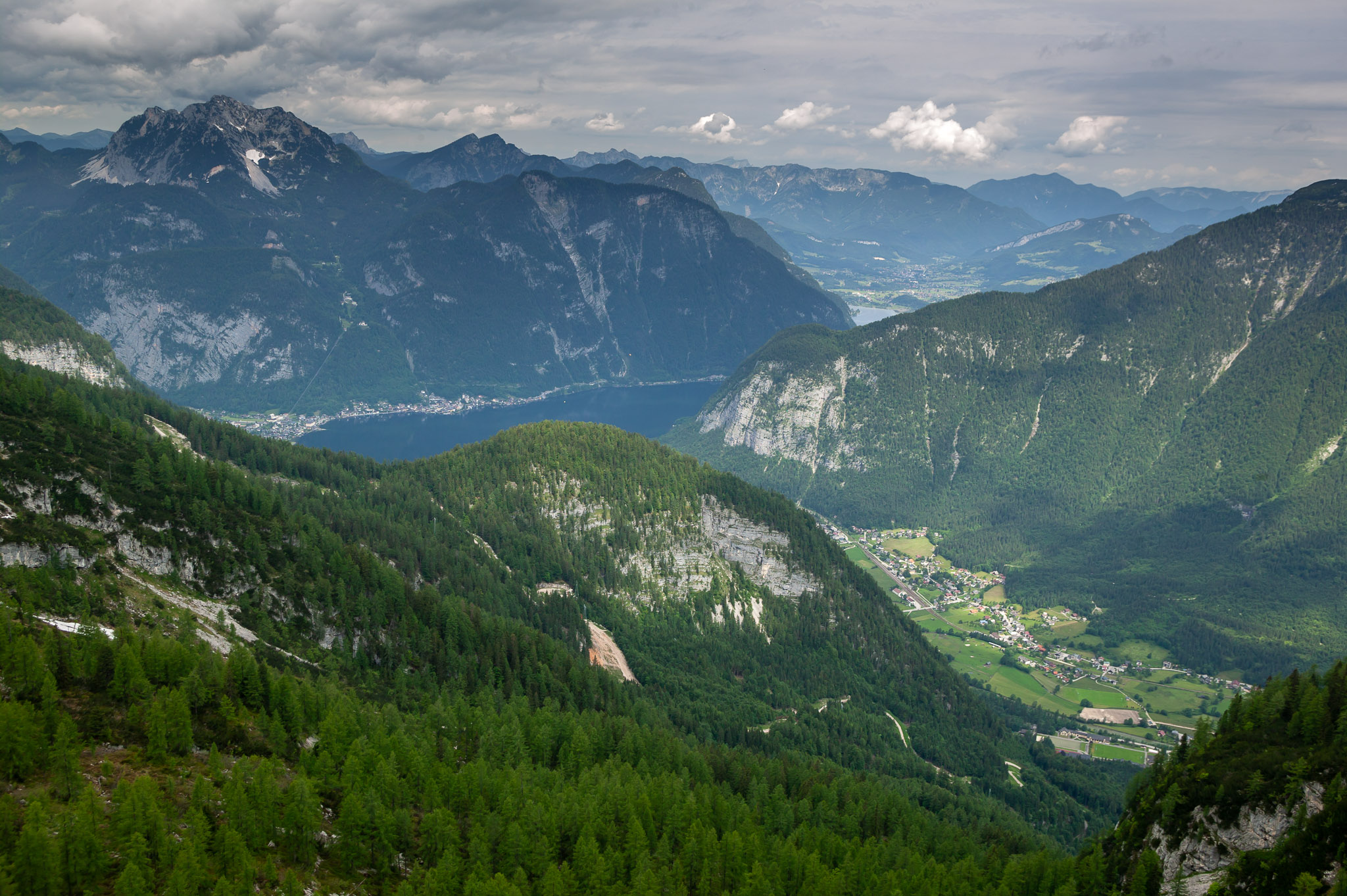 View over valley, Hallstatt in distance