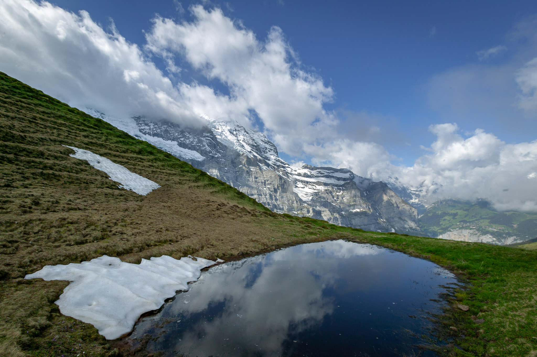 Tarn beneath the Eiger, Mönch, and Jungfrau