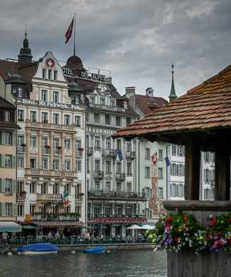 Our hotel, Hotel des Alpes, in oldtown Luzern