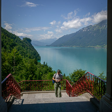 View from Hotel Giessbachfälle entrance