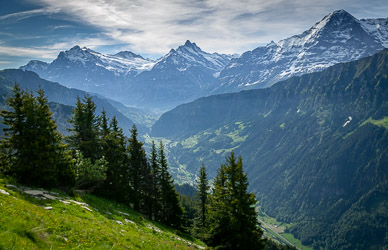 View from Schyniqe Platte cog railway into Lauterbrunnen Valley
