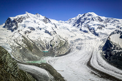 Gornergrat view of Monte Rosa (high point in Switzerland)