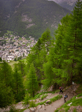 Hiking out of Zermatt up to Edelweiss