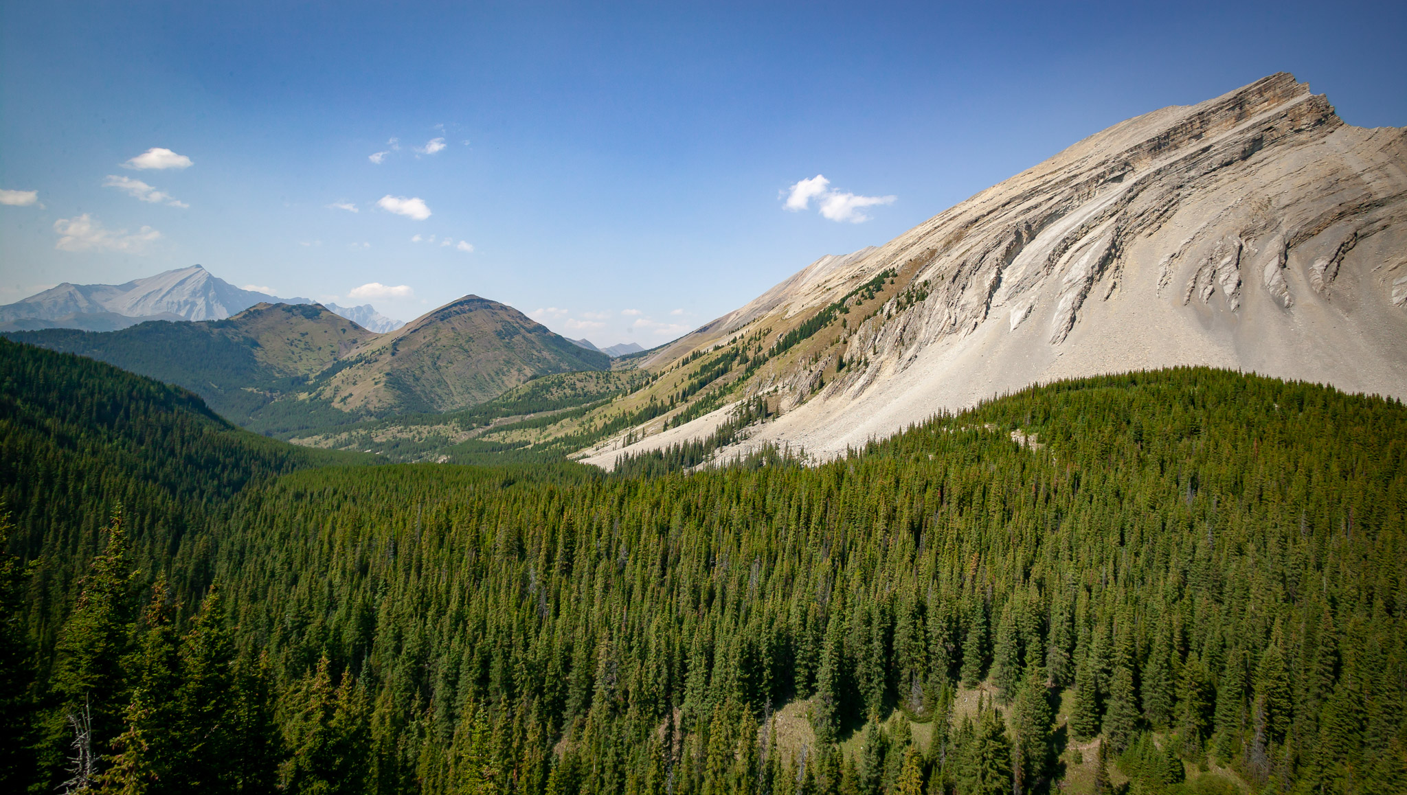 Looking down on Pickle Jar Creek drainage, Alberta