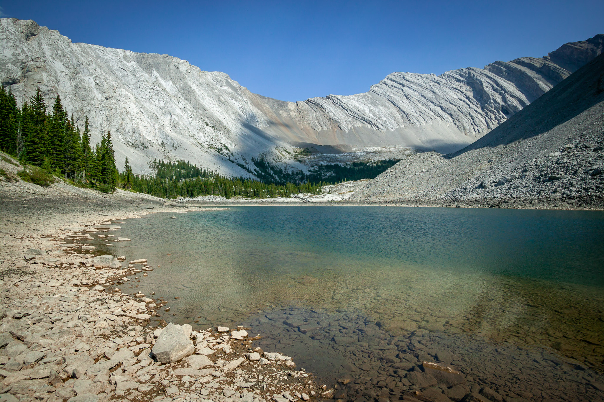 View from Lower Pickle Jar Lake up into drainage