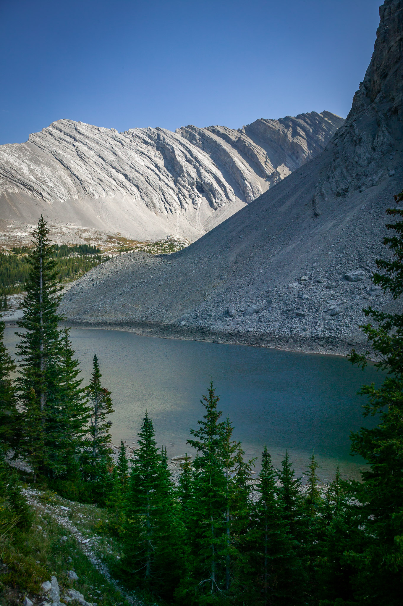 Above one of the middle Pickle Jar Lakes, Alberta