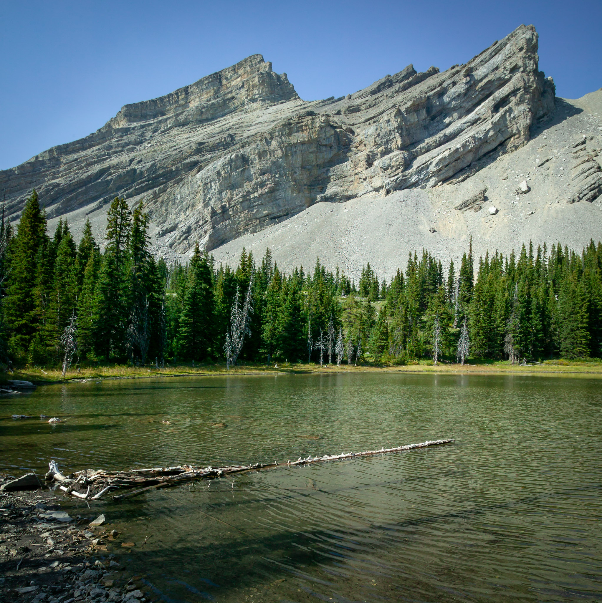 Highwood Range above one of the middle Pickle Jar Lakes, Alberta