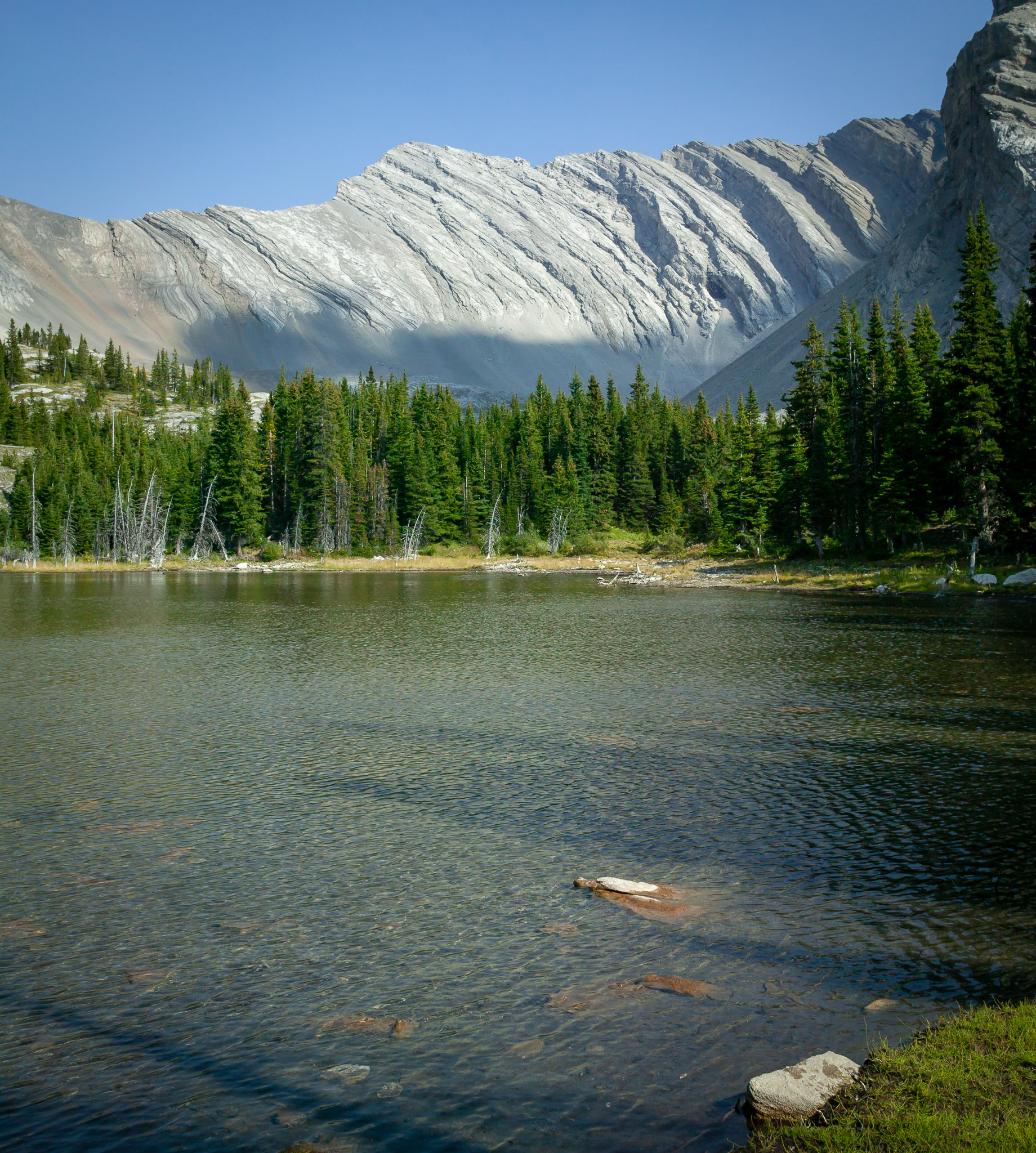 One of two middle Pickle Jar Lakes, Alberta