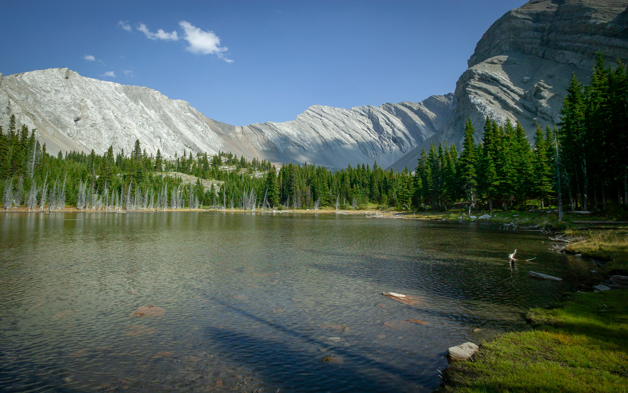 One of two middle Pickle Jar Lakes, Alberta