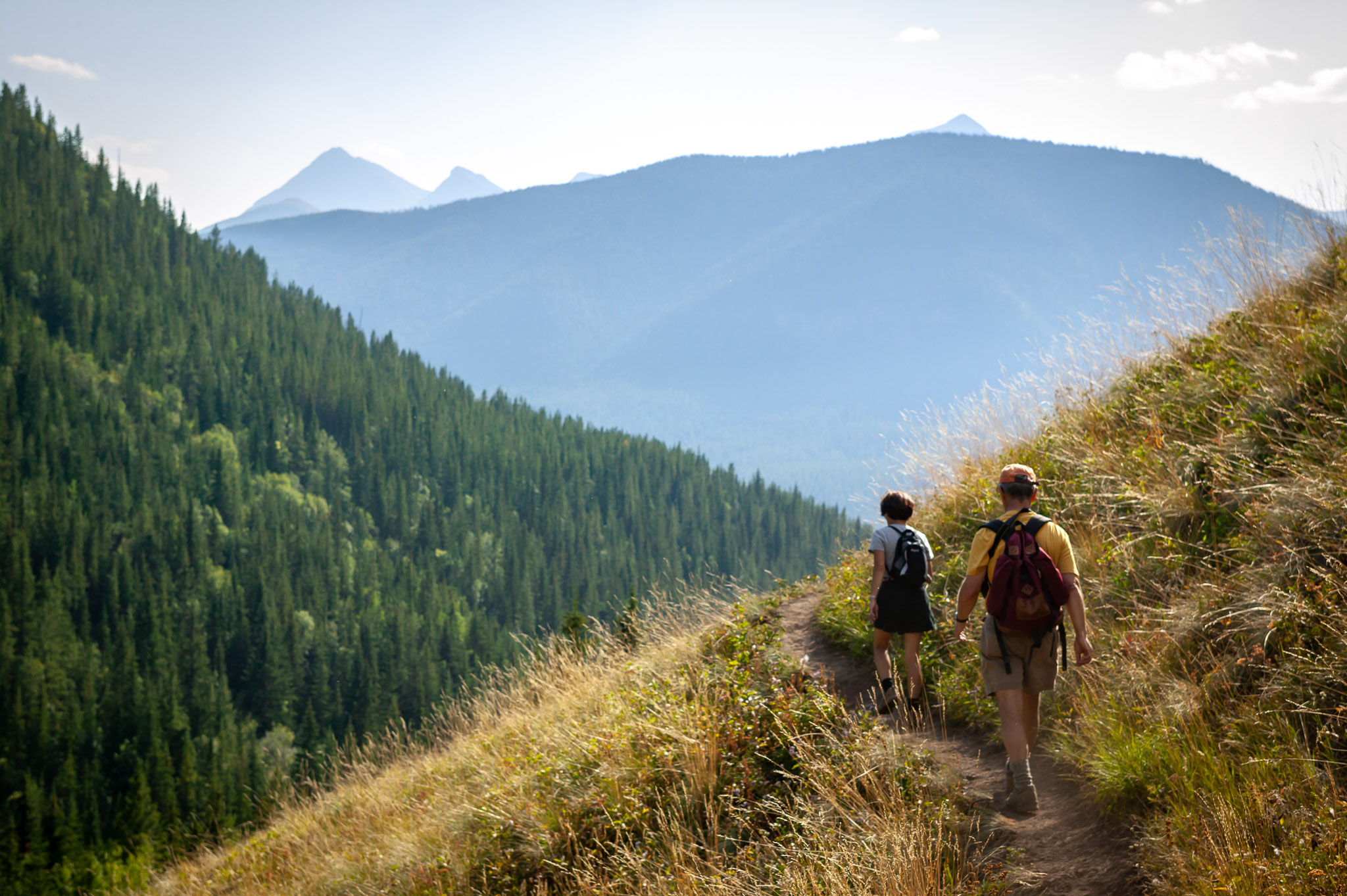 Bob & Joyce hiking out of Pickle Jar Lakes, Alberta