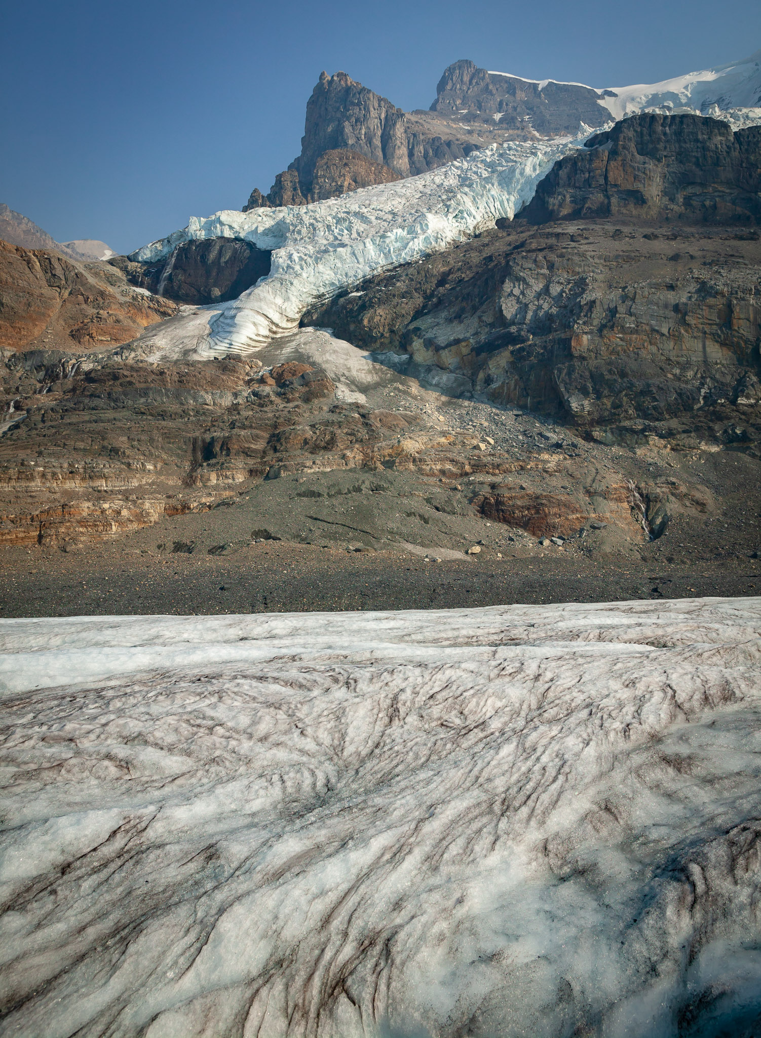 Ice fall onto Columbia Icefield