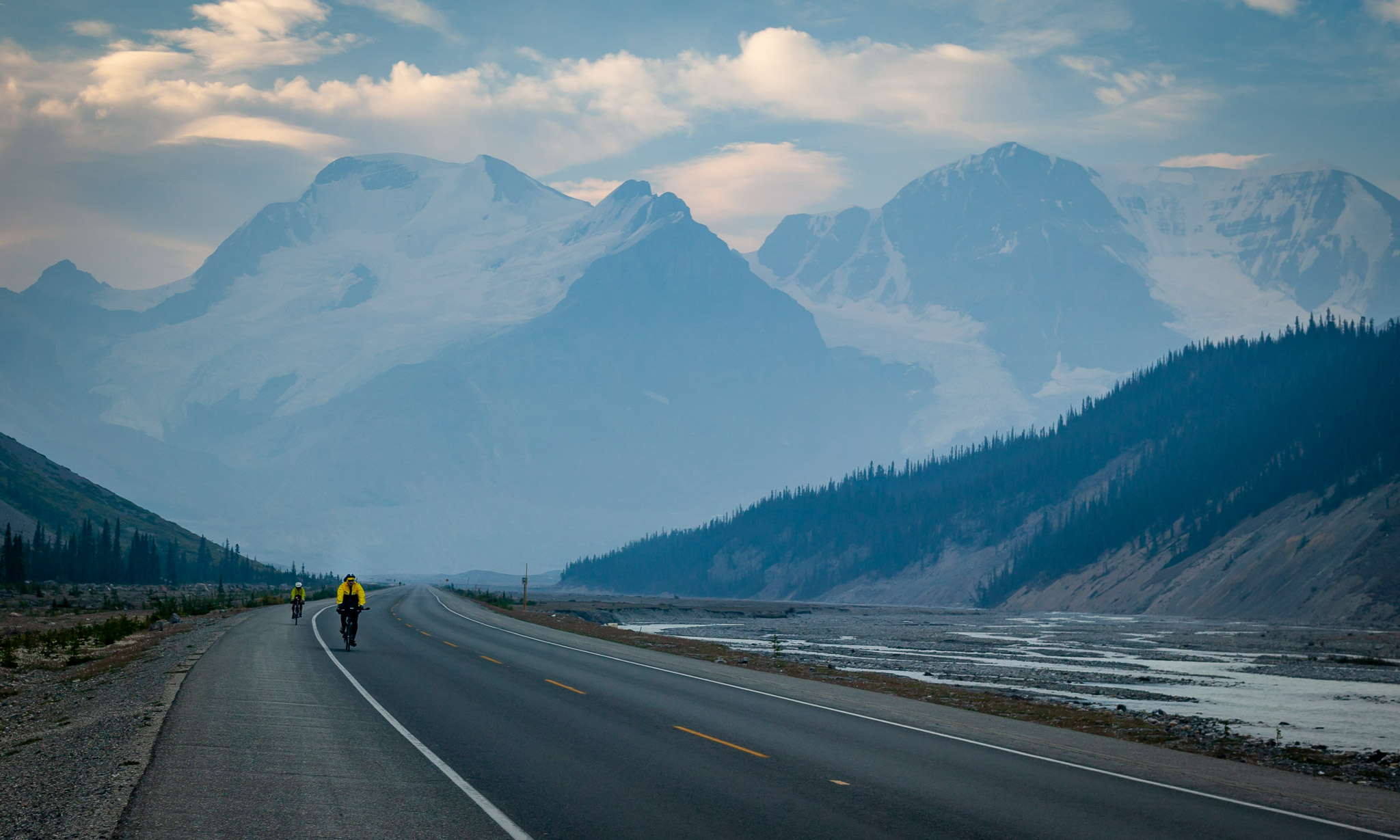 Riding north to Jasper