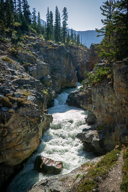 Gorge below Bow Glacier Falls