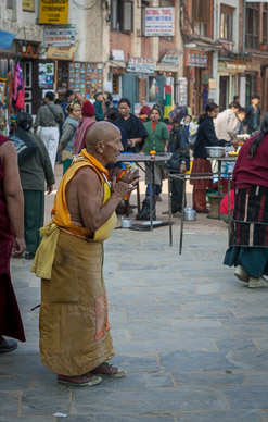 Worshiper at Boudha Stupa
