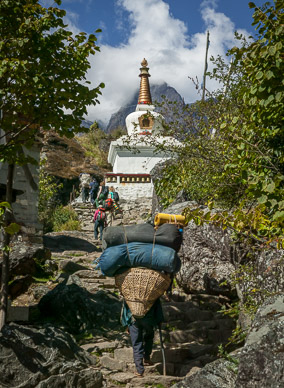 Lots of Stupas on holy mountain ridges