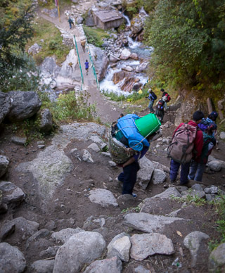 Very steep, rough tread