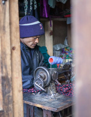 Making a handkerchief for Poppy's cold