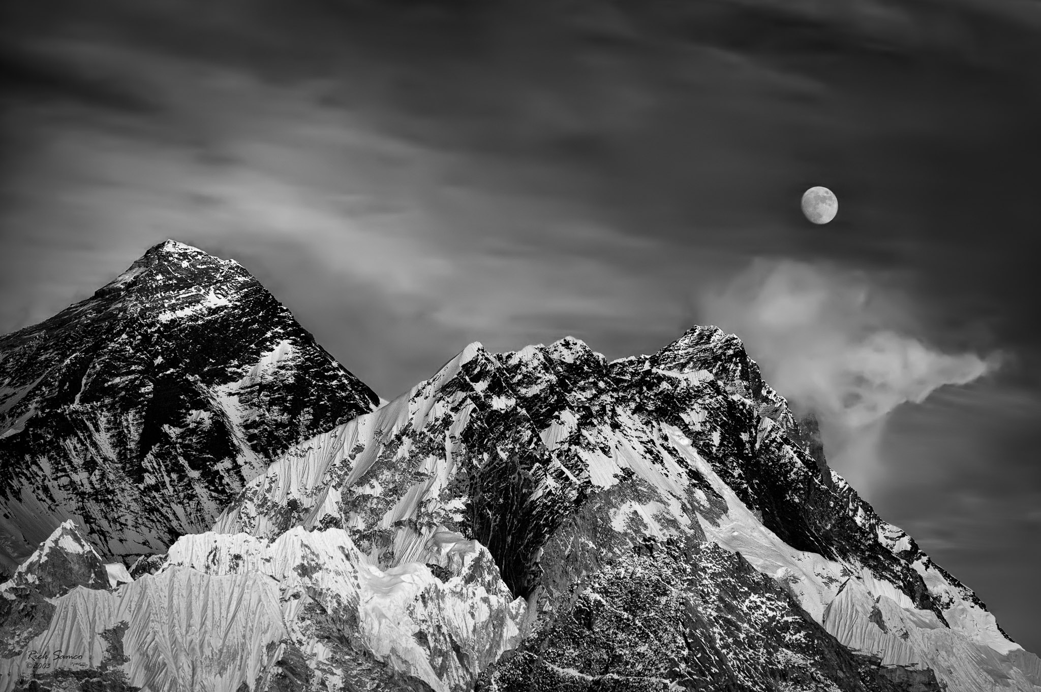 Moonrise over Everest & Lhotse