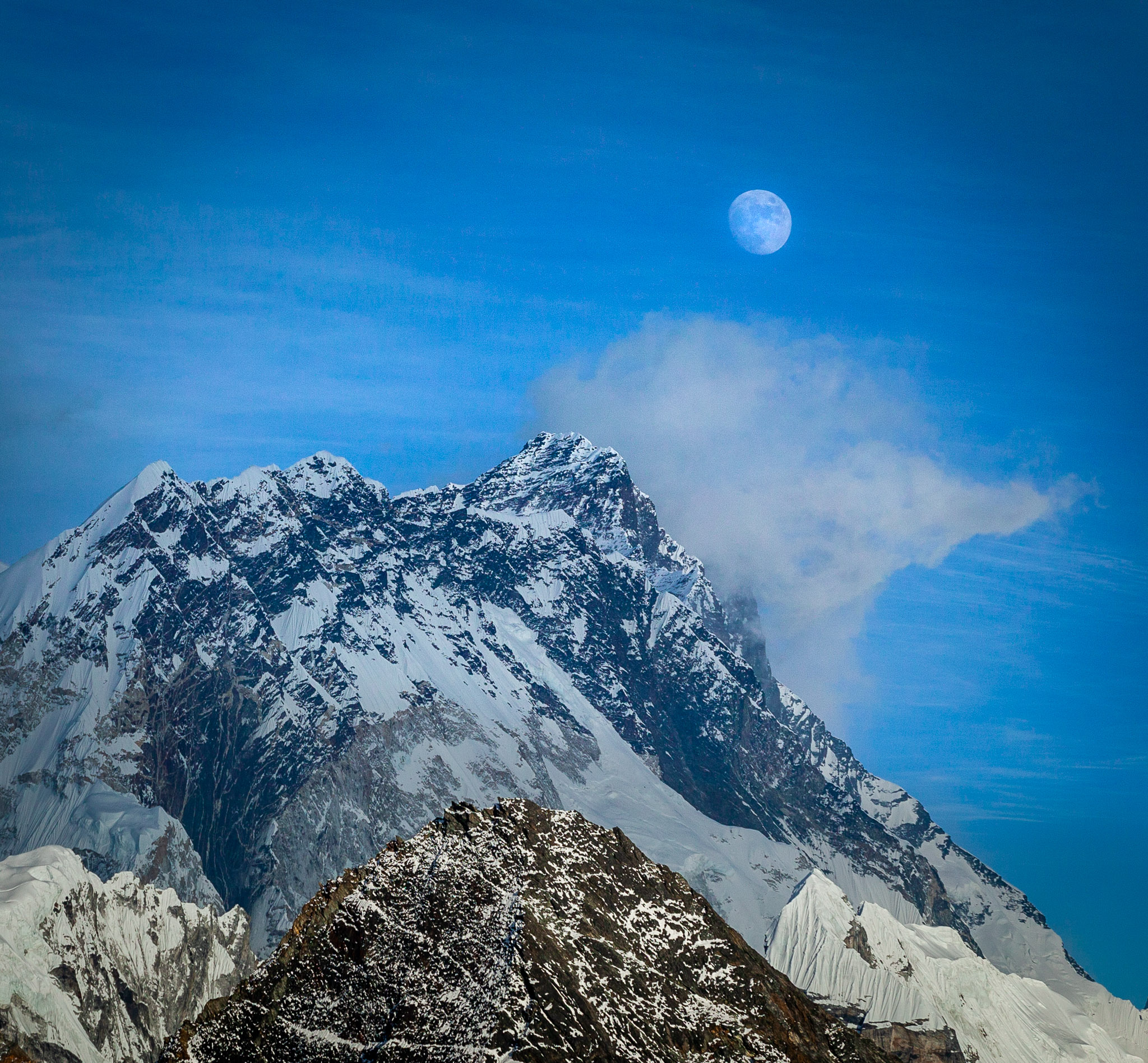 Moonrise over Lhotse