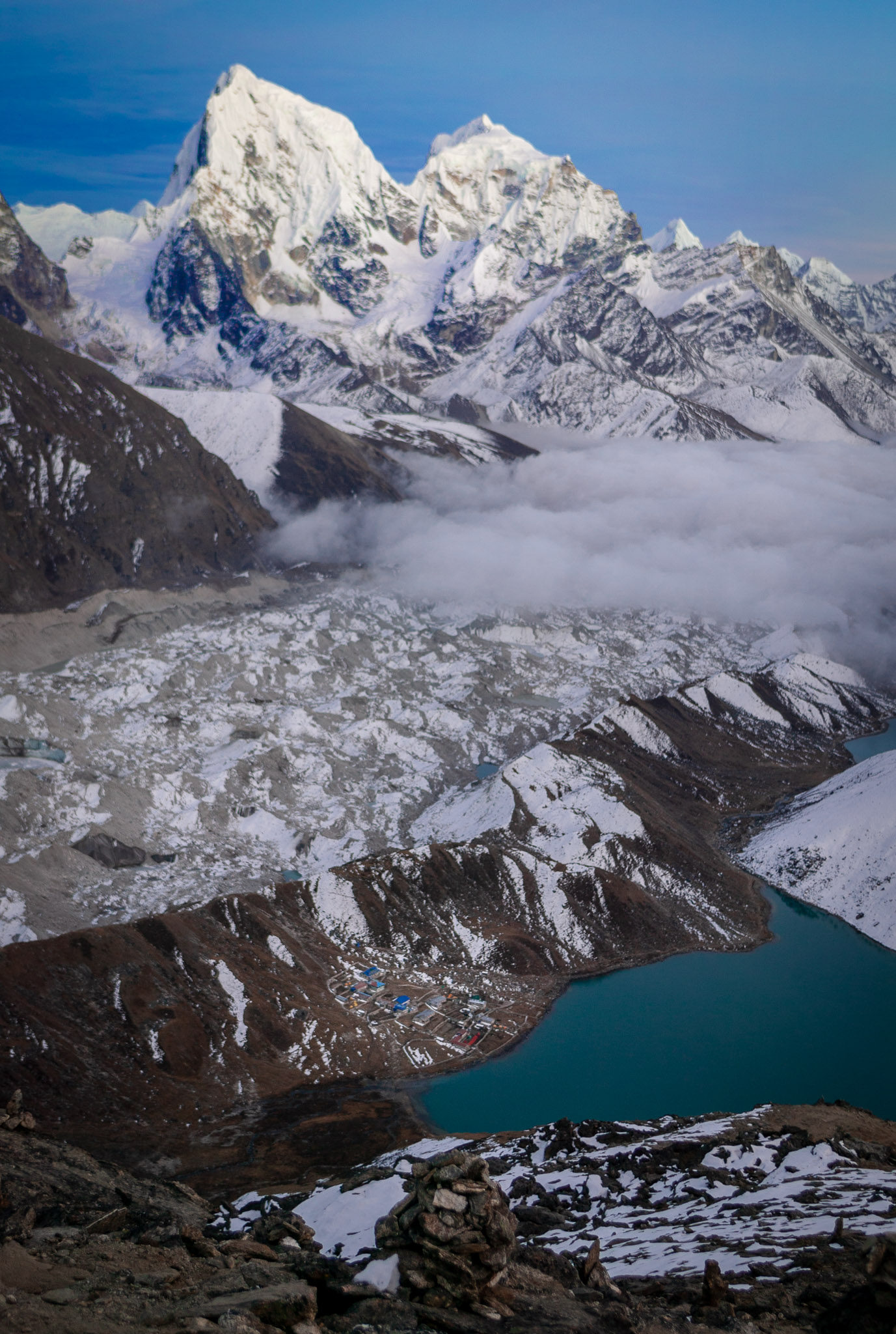 Twilight view of Cholatse & Gokyo