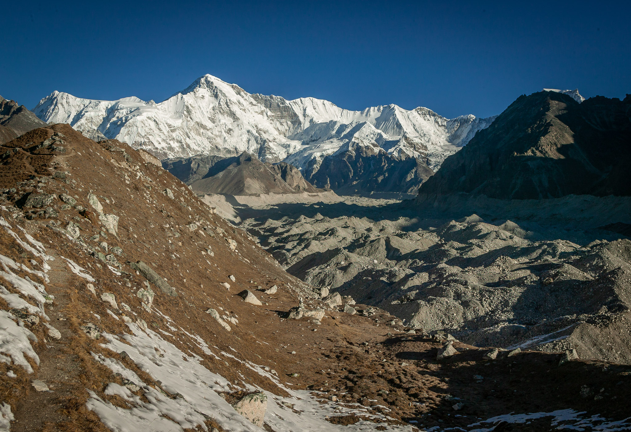 Ngozumpa Glacier (largest glacier in Nepal) and Cho Oyu