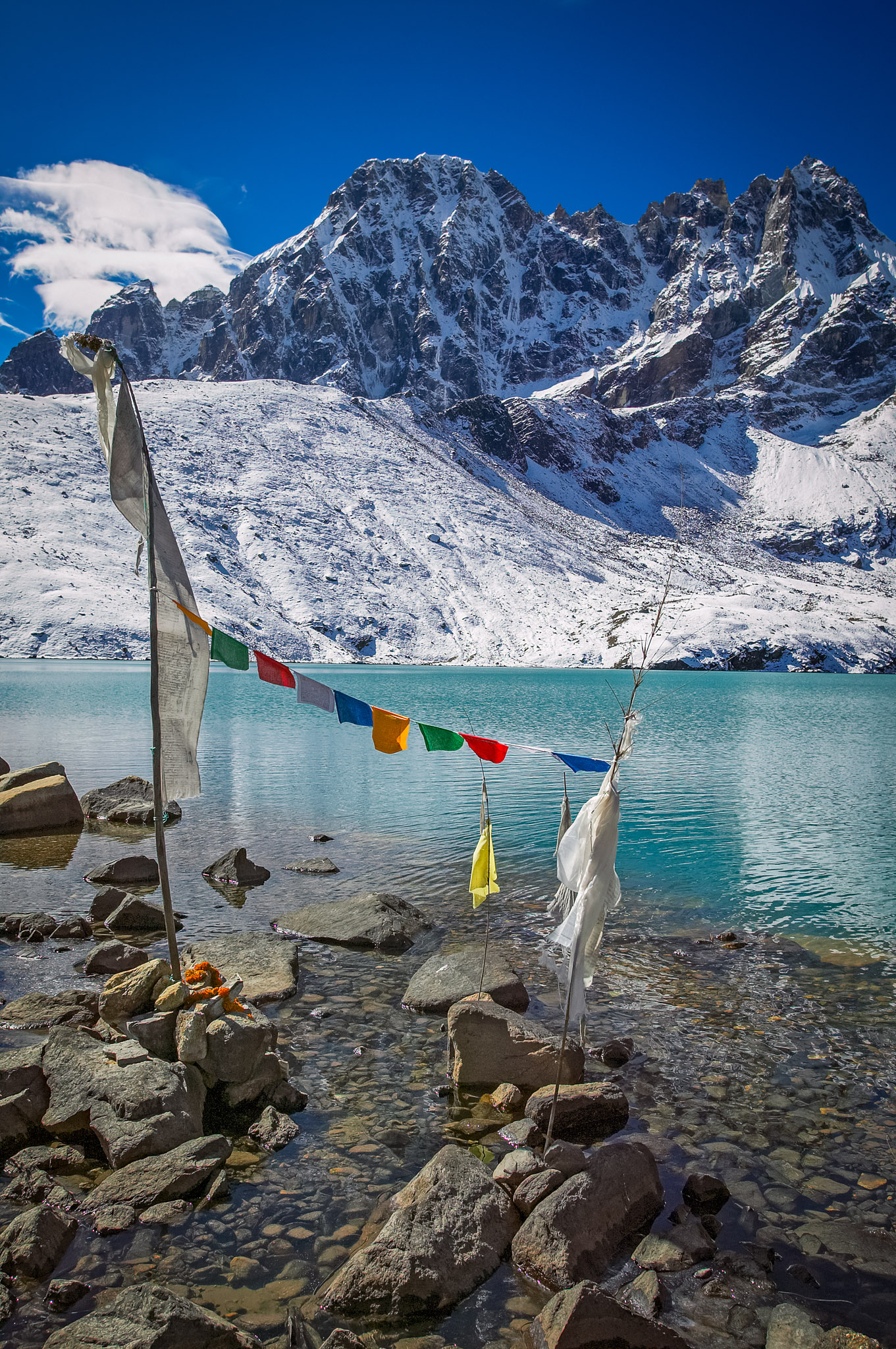 Prayer flags at Gokyo Lake, Everest/Khumbu Region, Nepal