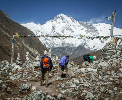 Makeshift Chorten with Cho Oyu in background