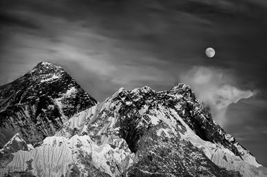 Moonrise over Everest & Lhotse