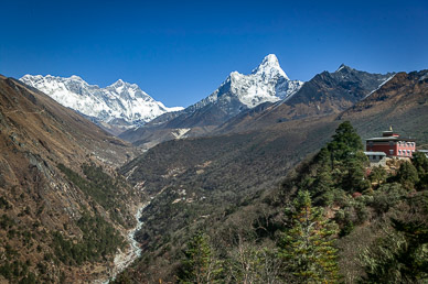 Tengboche Monastery, Everest & Ama Dablam behind