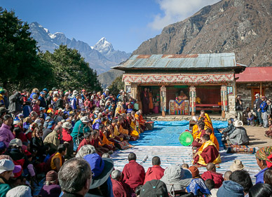 Monastery abbot addressing monks at Blessing Ceremony