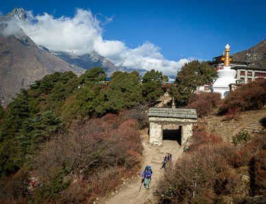 Leaving Tengboche Monastery
